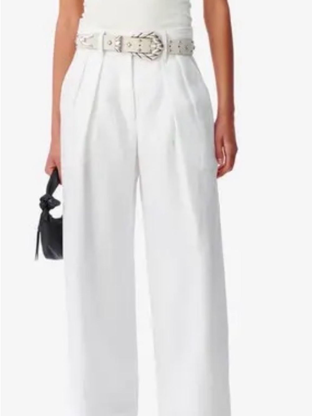 NWT IRO Sabia High Rise White Linen Wide Leg Pants FR 32 $525